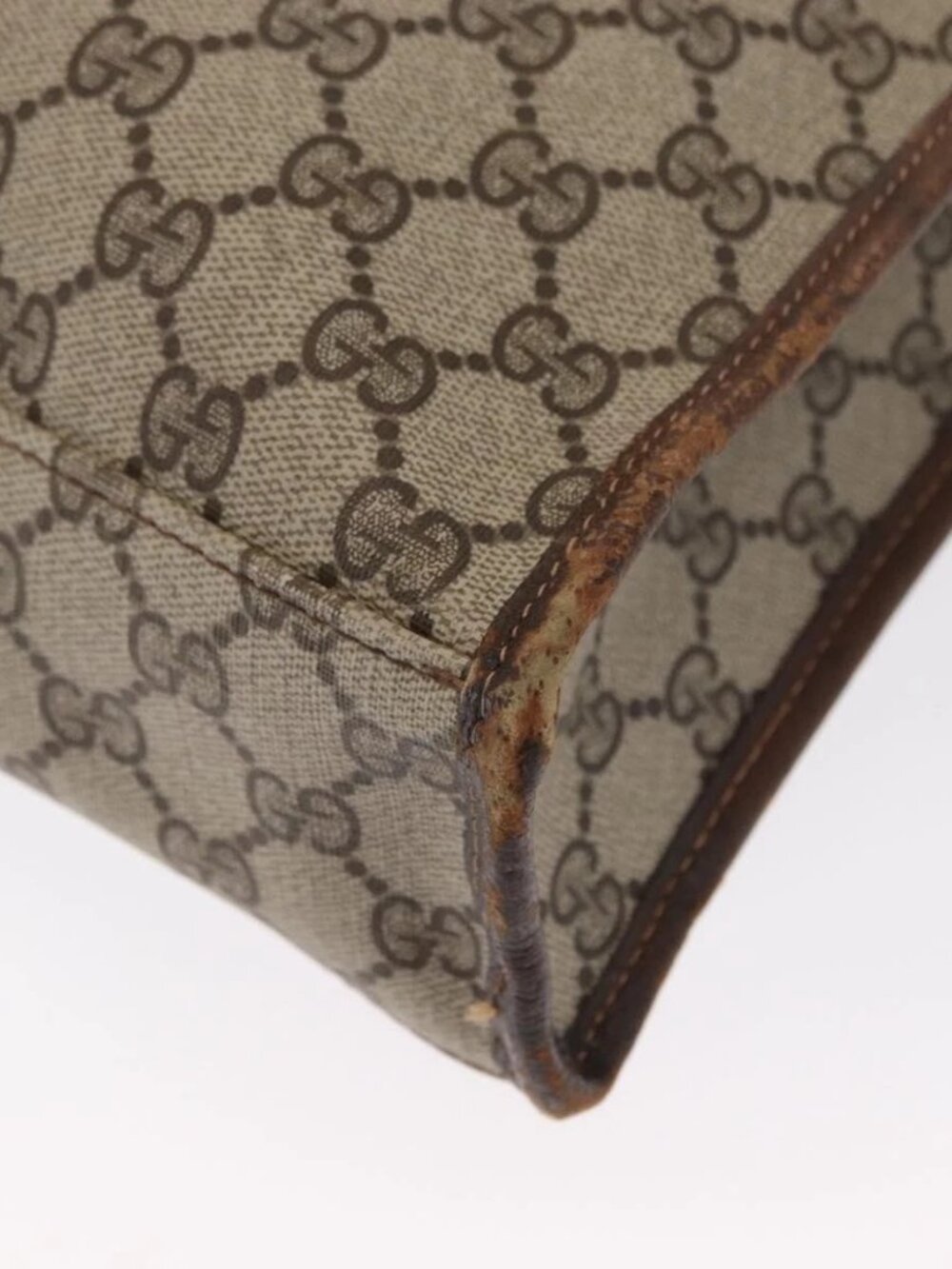 GUCCI GG Supreme Web Sherry Line Tote Bag PVC Beige Gold 010 378 Auth ep12692 - Picture 5 of 16